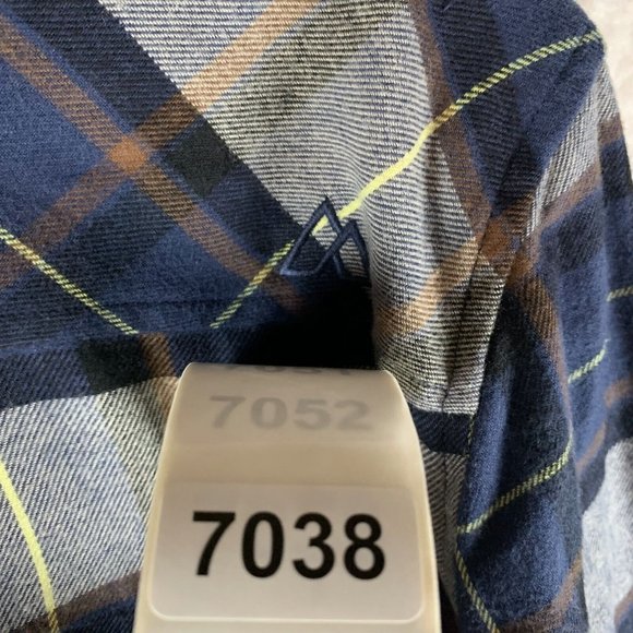 Alpine Design Flannel Shirt Men's Small Navy Blue Plaid Cotton Button-Up 7038 - Picture 8 of 8